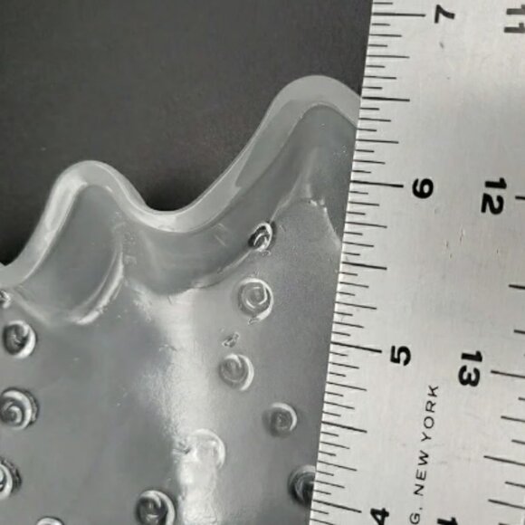 Frosted Christmas Tree Plates Set of 2 Celebrations Crystal Clear Glass - Picture 7 of 7